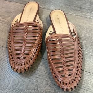 VERONICA BEARD Albani Woven Leather Mules Huarache Sandal Size 7‎ Old Money